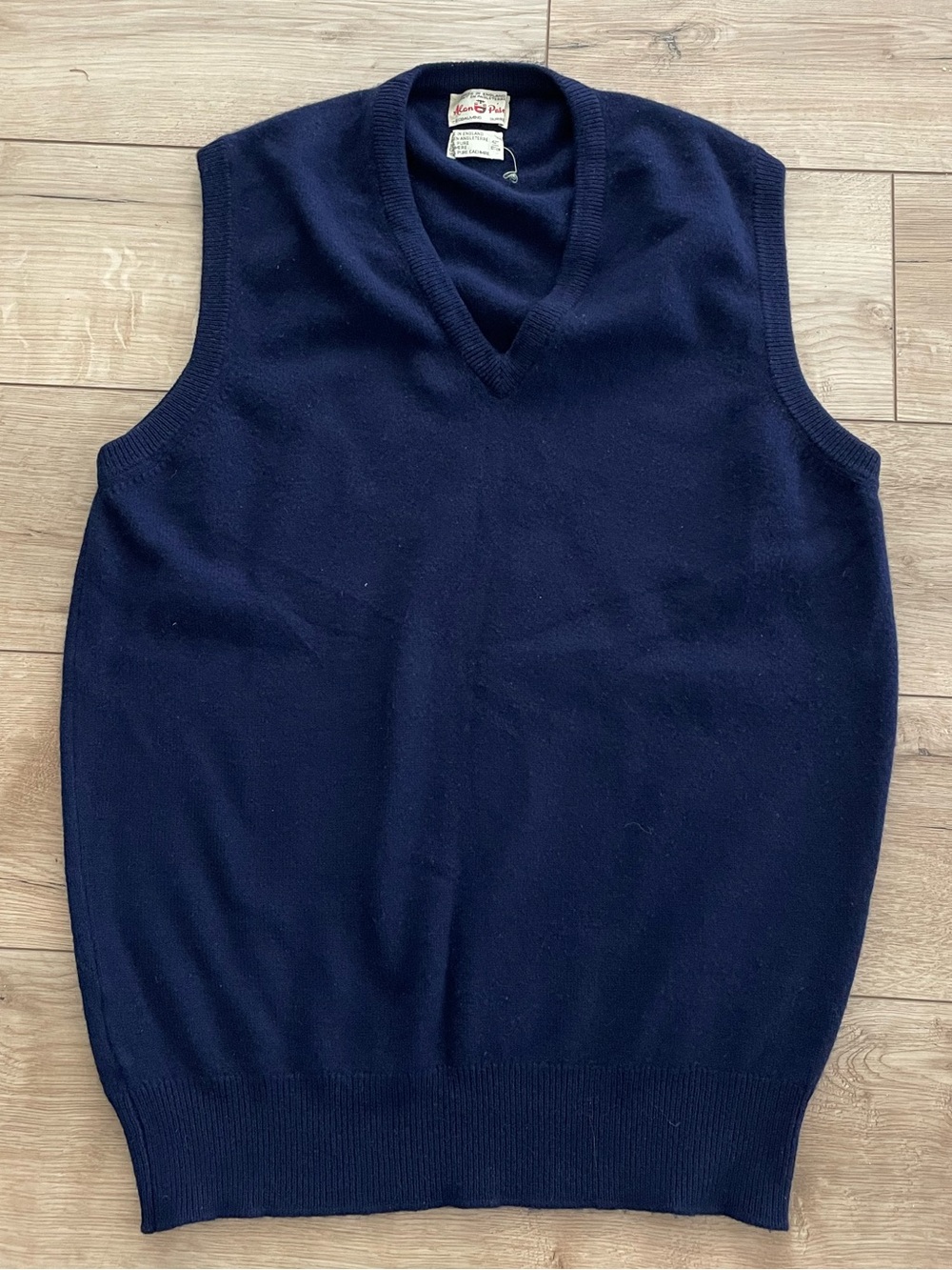 Knit Vest Sleeveless Sweater - Navy